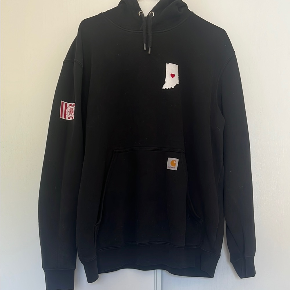Carhartt Black Sweatshirt with Indiana Patch